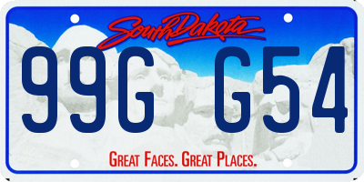 SD license plate 99GG54