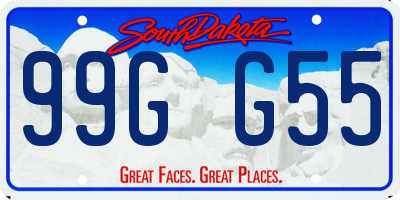 SD license plate 99GG55
