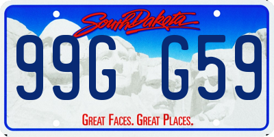 SD license plate 99GG59