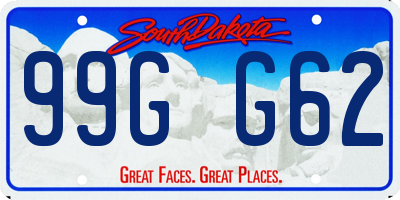 SD license plate 99GG62