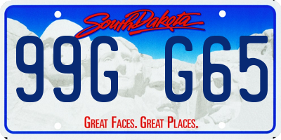 SD license plate 99GG65