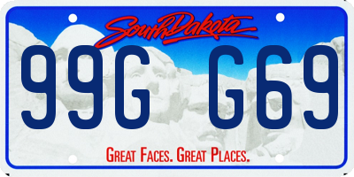 SD license plate 99GG69