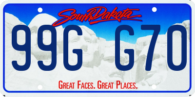 SD license plate 99GG70