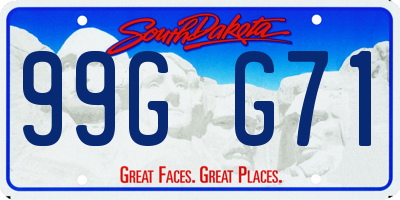 SD license plate 99GG71