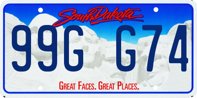 SD license plate 99GG74