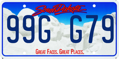 SD license plate 99GG79