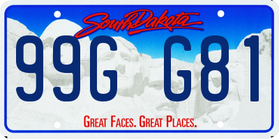 SD license plate 99GG81