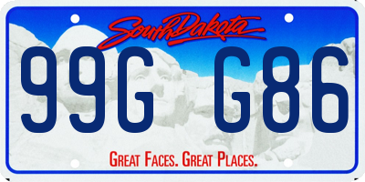 SD license plate 99GG86