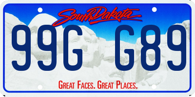 SD license plate 99GG89