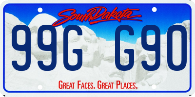 SD license plate 99GG90