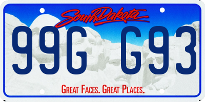 SD license plate 99GG93