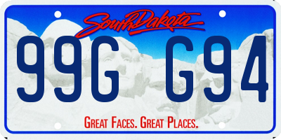 SD license plate 99GG94