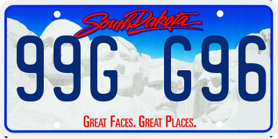 SD license plate 99GG96