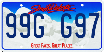 SD license plate 99GG97
