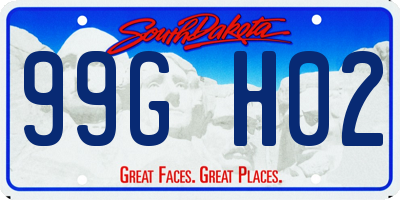 SD license plate 99GH02