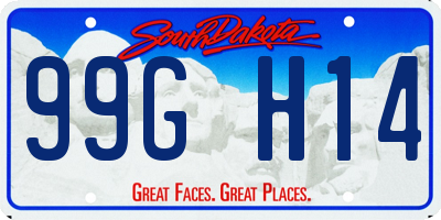 SD license plate 99GH14