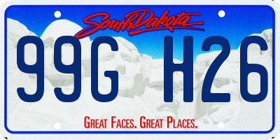 SD license plate 99GH26