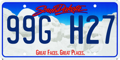 SD license plate 99GH27