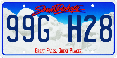 SD license plate 99GH28