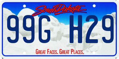 SD license plate 99GH29