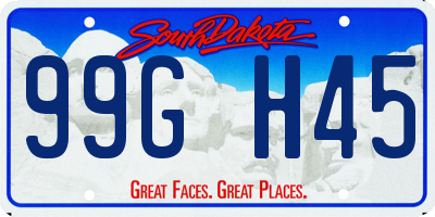 SD license plate 99GH45