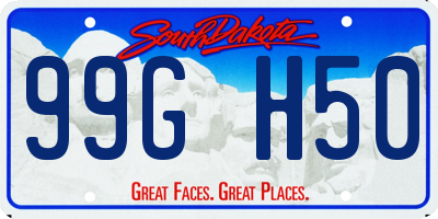 SD license plate 99GH50