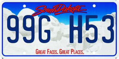 SD license plate 99GH53