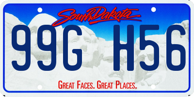 SD license plate 99GH56
