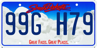 SD license plate 99GH79