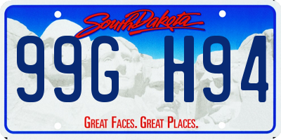 SD license plate 99GH94