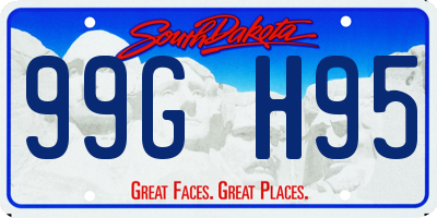 SD license plate 99GH95