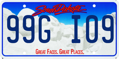 SD license plate 99GI09