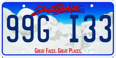 SD license plate 99GI33