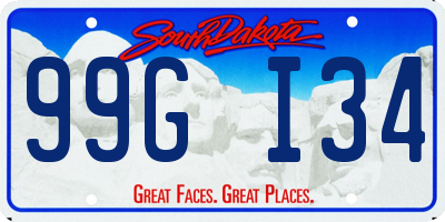 SD license plate 99GI34