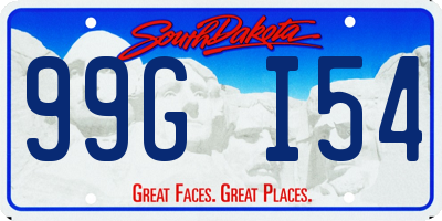 SD license plate 99GI54