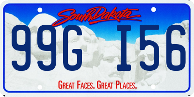 SD license plate 99GI56