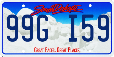 SD license plate 99GI59