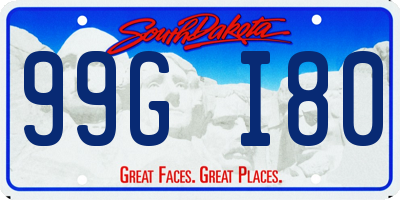 SD license plate 99GI80
