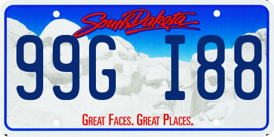 SD license plate 99GI88