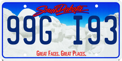 SD license plate 99GI93