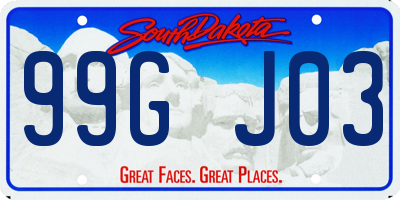 SD license plate 99GJ03