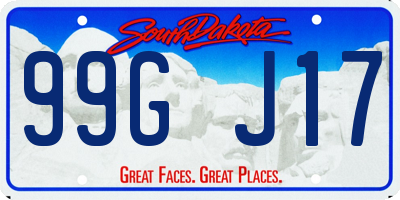SD license plate 99GJ17