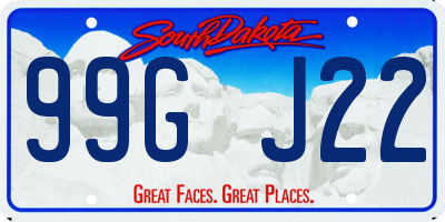 SD license plate 99GJ22