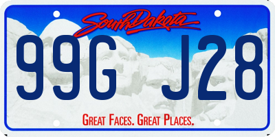 SD license plate 99GJ28