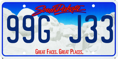 SD license plate 99GJ33