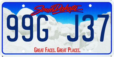 SD license plate 99GJ37