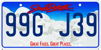 SD license plate 99GJ39