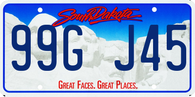 SD license plate 99GJ45