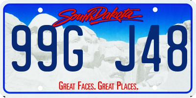 SD license plate 99GJ48