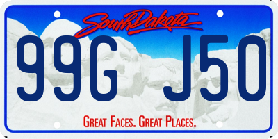 SD license plate 99GJ50